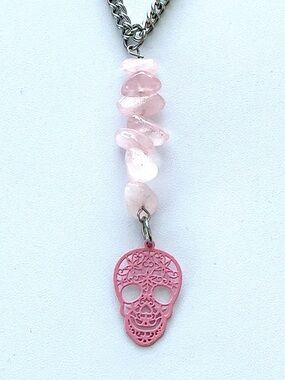 🆕 Skull and Gemstones Pendant Necklace-Stainless Steel